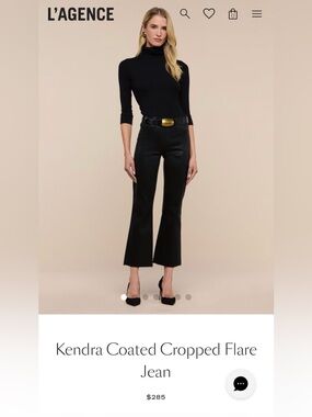L’AGENCE Kendra Coated Cropped Flare Jean